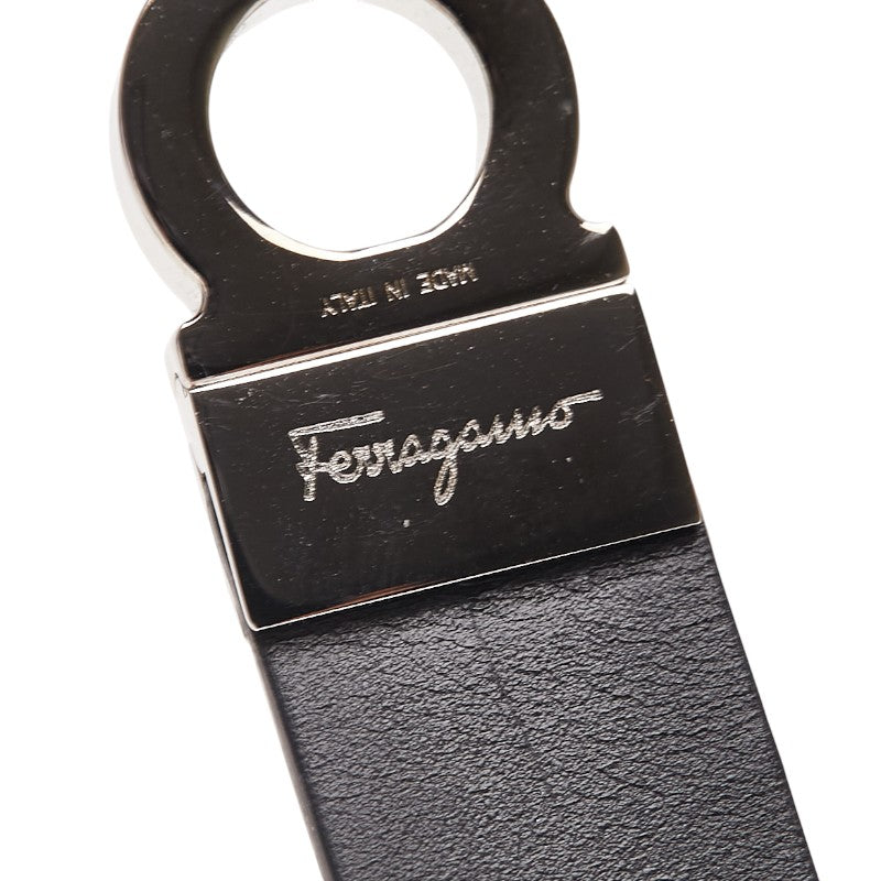 サルヴァトーレフェラガモ ガンチーニ ブレスレット ブラウン シルバー レザー メタル レディース Salvatore Ferragamo 【中古】