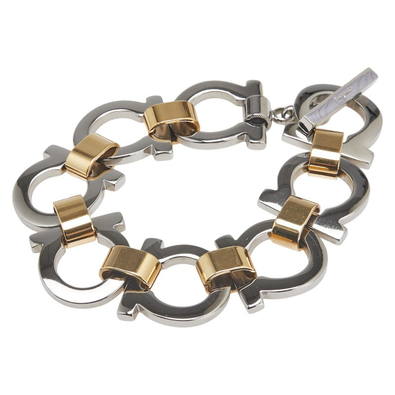 サルヴァトーレフェラガモ ガンチーニ ブレスレット シルバー ゴールド メタル レディース Salvatore Ferragamo 【中古】