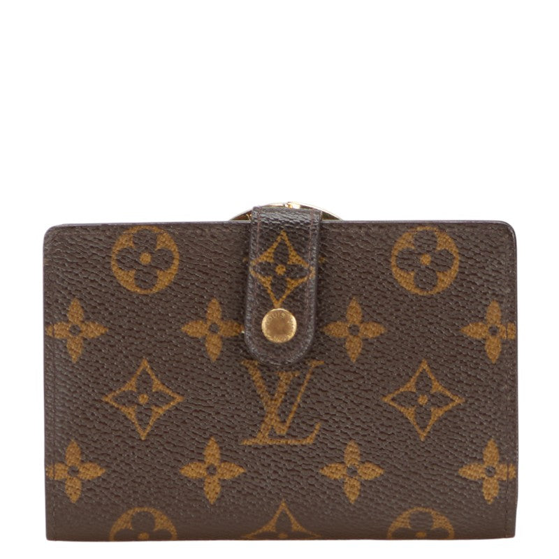 ルイ ヴィトン モノグラム ヴィエノワ 二つ折り財布 M61663 ブラウン PVC レザー レディース LOUIS VUITTON 【中古】