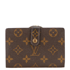 ルイ ヴィトン モノグラム ヴィエノワ 二つ折り財布 M61663 ブラウン PVC レザー レディース LOUIS VUITTON 【中古】