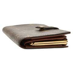 ルイ ヴィトン モノグラム ヴィエノワ 二つ折り財布 M61663 ブラウン PVC レザー レディース LOUIS VUITTON 【中古】