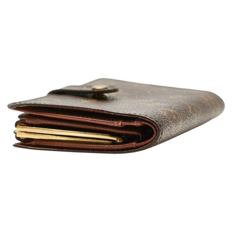 ルイ ヴィトン モノグラム ヴィエノワ 二つ折り財布 M61663 ブラウン PVC レザー レディース LOUIS VUITTON 【中古】