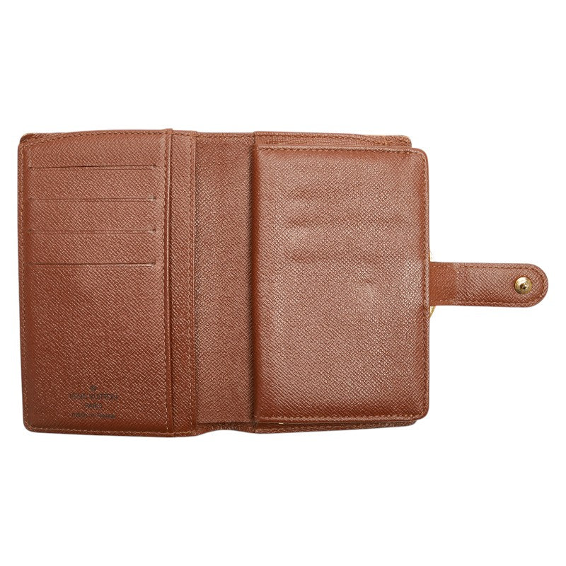 ルイ ヴィトン モノグラム ヴィエノワ 二つ折り財布 M61663 ブラウン PVC レザー レディース LOUIS VUITTON 【中古】