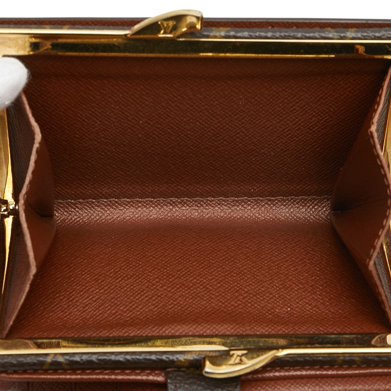 ルイ ヴィトン モノグラム ヴィエノワ 二つ折り財布 M61663 ブラウン PVC レザー レディース LOUIS VUITTON 【中古】