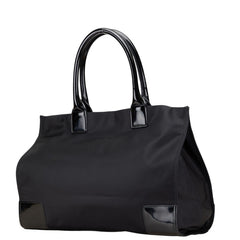 トリーバーチ ロゴ トートバッグ ハンドバッグ ブラック パテントレザー ナイロン レディース Tory Burch 【中古】