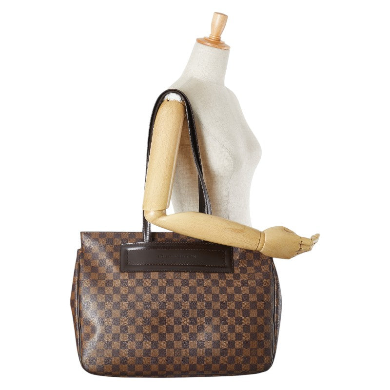 ルイ ヴィトン ダミエ パリオリGM トートバッグ N51124 エベヌ ブラウン PVC レザー レディース LOUIS VUITTON 【中古】