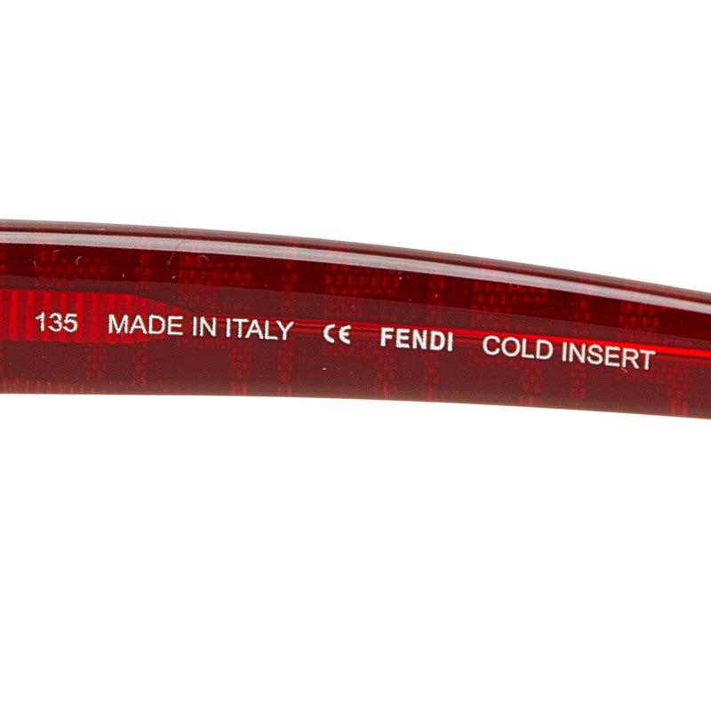 フェンディ ズッカ サングラス レッド プラスチック レディース FENDI 【中古】