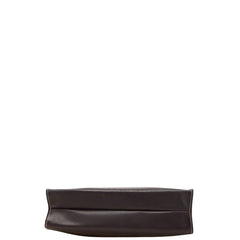 プラダ 三角ロゴプレート トートバッグ ブラック レザー レディース PRADA 【中古】