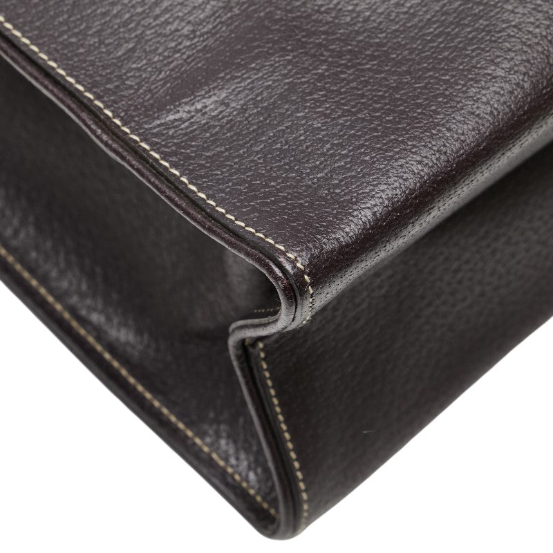 プラダ 三角ロゴプレート トートバッグ ブラック レザー レディース PRADA 【中古】