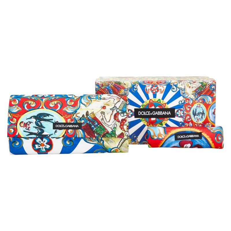 ドルチェアンドガッバーナ シチリアン カレット サングラス ホワイト マルチカラー プラスチック レディース DOLCE&GABBANA 【中古】