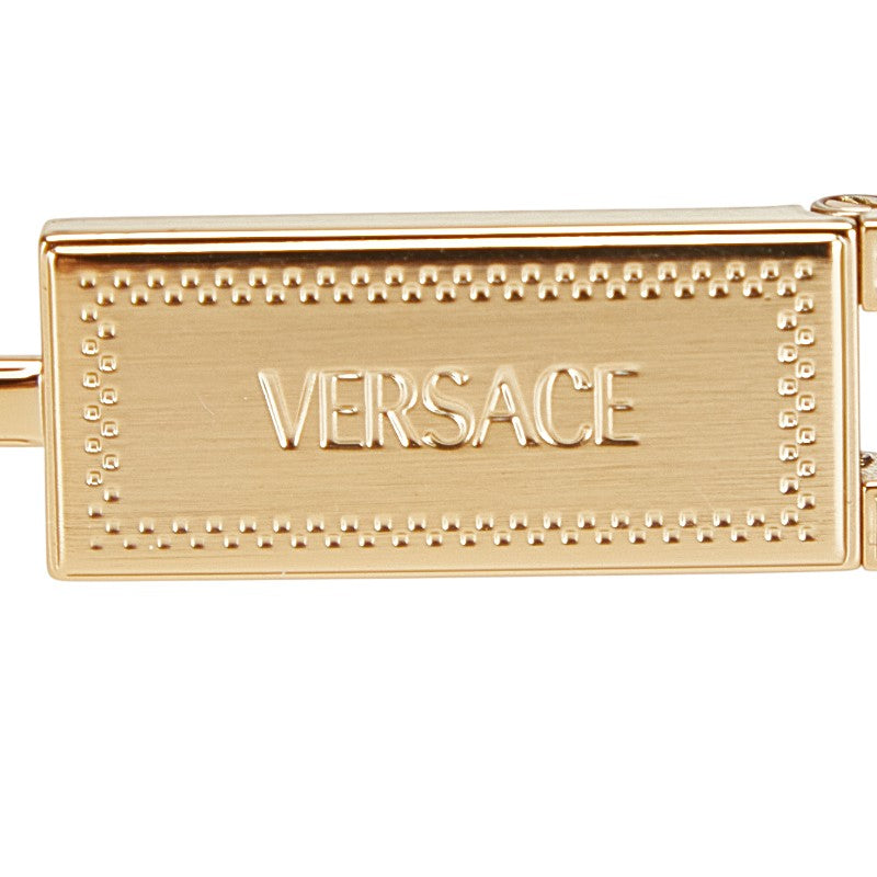 ヴェルサーチェ ロゴ サングラス ブラック ゴールド プラスチック レディース VERSACE 【中古】
