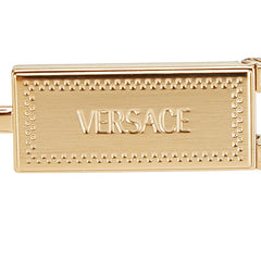 ヴェルサーチェ ロゴ サングラス ブラック ゴールド プラスチック レディース VERSACE 【中古】