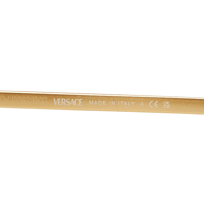 ヴェルサーチェ ロゴ サングラス ブラック ゴールド プラスチック レディース VERSACE 【中古】