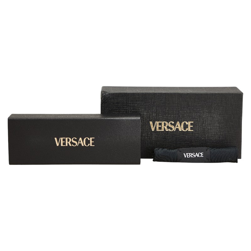 ヴェルサーチェ ロゴ サングラス ブラック ゴールド プラスチック レディース VERSACE 【中古】