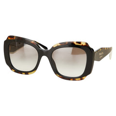 プラダ スクエアフレーム サングラス SPR16Y ブラック ブラウン プラスチック レディース PRADA 【中古】