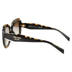 プラダ スクエアフレーム サングラス SPR16Y ブラック ブラウン プラスチック レディース PRADA 【中古】