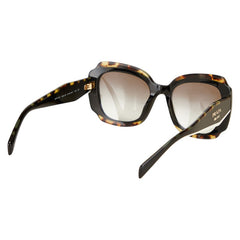 プラダ スクエアフレーム サングラス SPR16Y ブラック ブラウン プラスチック レディース PRADA 【中古】