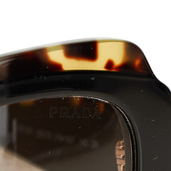 プラダ スクエアフレーム サングラス SPR16Y ブラック ブラウン プラスチック レディース PRADA 【中古】