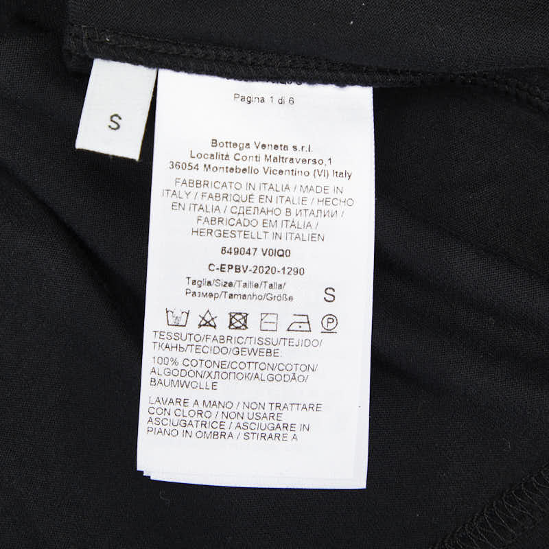 ボッテガヴェネタ 半袖Tシャツ サイズ:S ブラック コットン メンズ BOTTEGAVENETA 【中古】