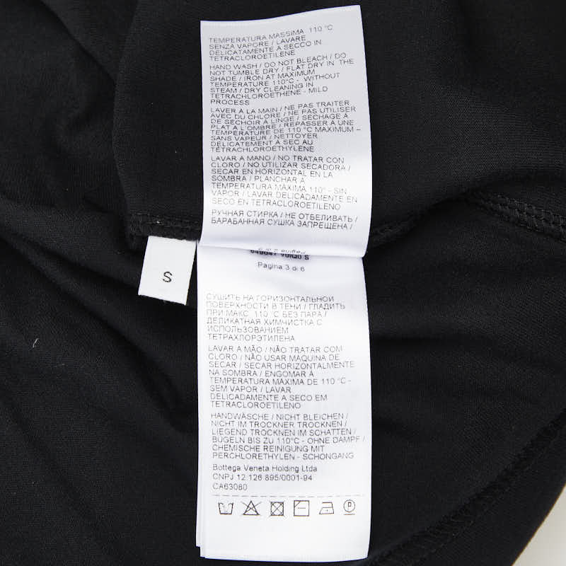 ボッテガヴェネタ 半袖Tシャツ サイズ:S ブラック コットン メンズ BOTTEGAVENETA 【中古】