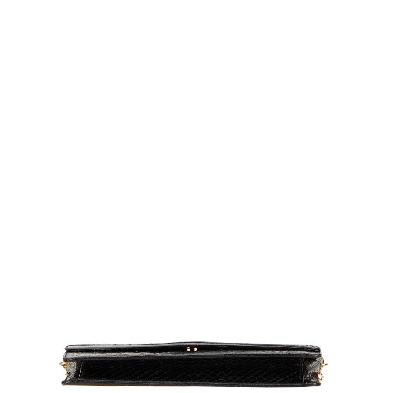 グッチ パイソン ショルダーバッグ 005 33 0001 ブラック レザー レディース GUCCI 【中古】