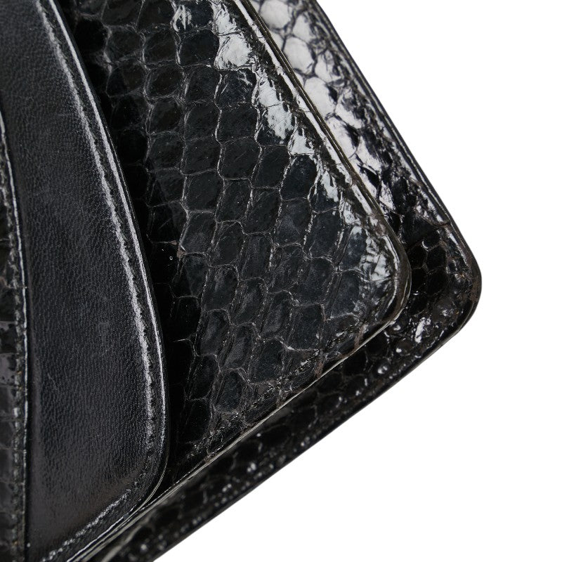 グッチ パイソン ショルダーバッグ 005 33 0001 ブラック レザー レディース GUCCI 【中古】