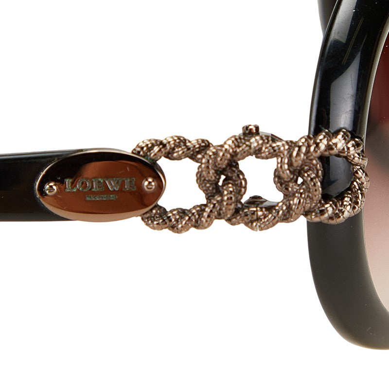 ロエベ アイウェア オーバル ロープ サングラス SLW703G ブラック プラスチック レディース LOEWE 【中古】