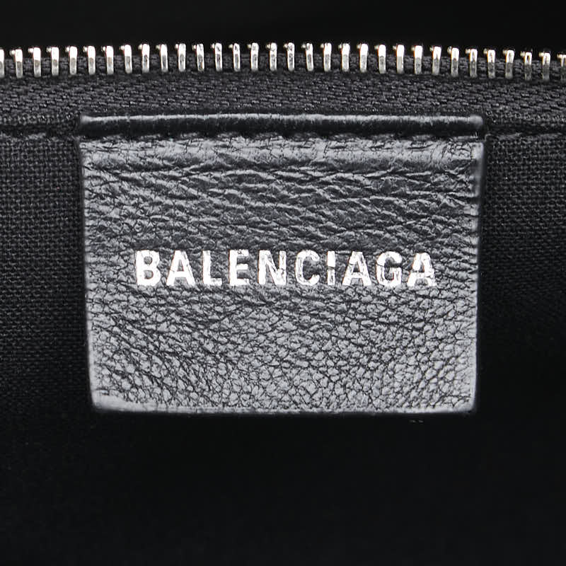 バレンシアガ ロゴ トートバッグ ハンドバッグ ブラック PVC レザー レディース BALENCIAGA 【中古】