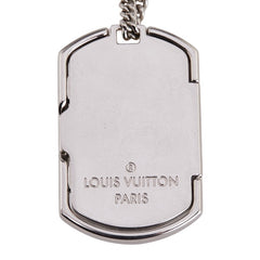 ルイ ヴィトン モノグラム エクリプス コリエ プラーク ネックレス M63640 シルバー ブラック メタル PVC メンズ LOUIS VUITTON 【中古】