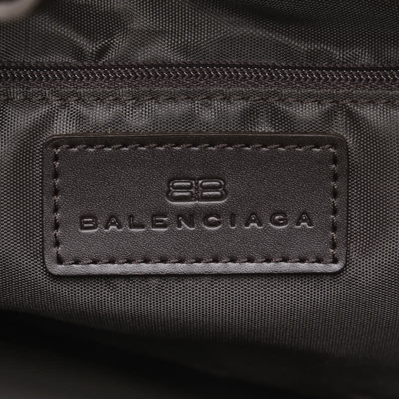 バレンシアガ BBロゴ ハンドバッグ トートバッグ ベージュ ブラウン キャンバス レザー レディース BALENCIAGA 【中古】