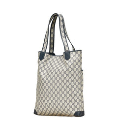 グッチ GGスプリーム オールドグッチ トートバッグ 002 58 0054 ベージュ ネイビー PVC レザー レディース GUCCI 【中古】