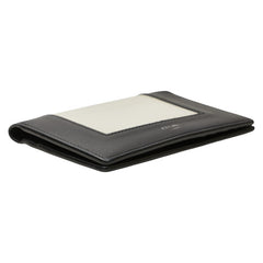 セリーヌ フレーム イブニング 二つ折り財布 ブラック クリーム レザー レディース CELINE 【中古】