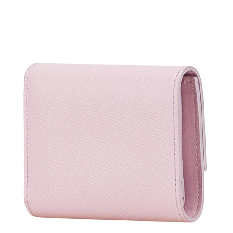 セリーヌ スモールトリフォールド 三つ折り財布 ピンク レザー レディース CELINE 【中古】