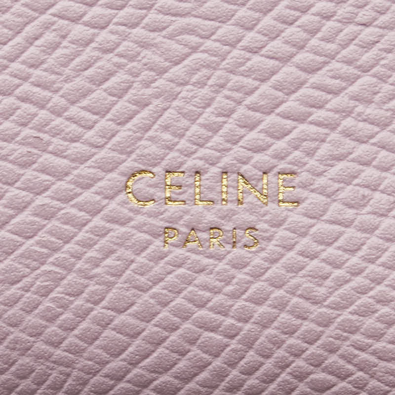 セリーヌ スモールトリフォールド 三つ折り財布 ピンク レザー レディース CELINE 【中古】