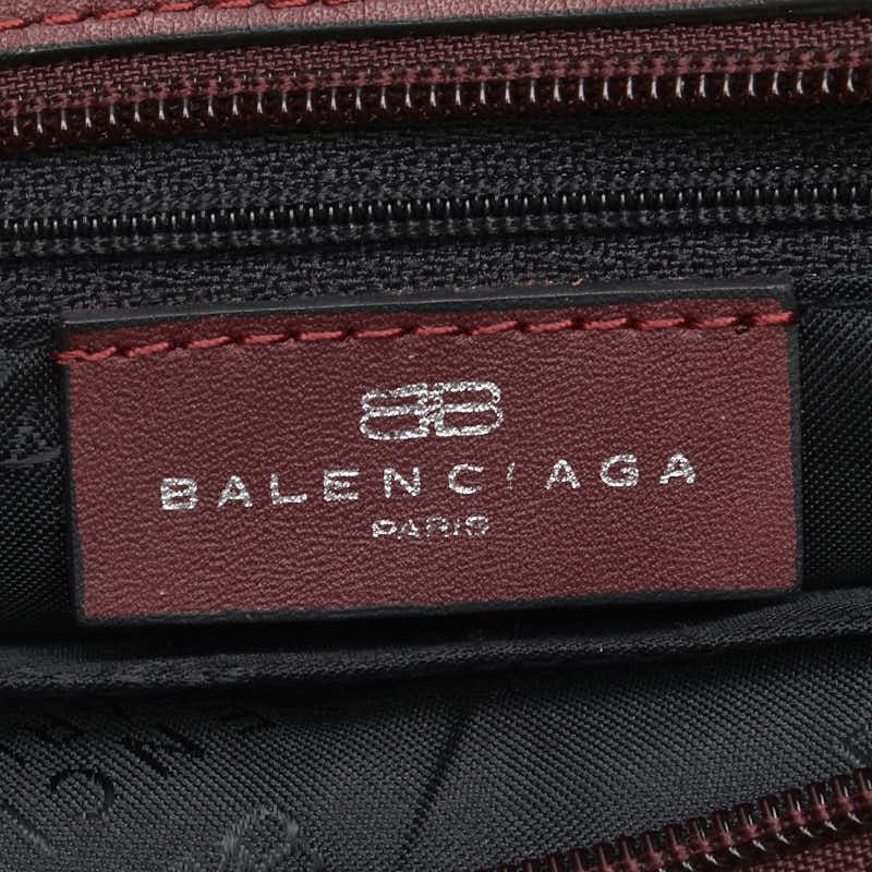 バレンシアガ ミニハンドバッグ ブラック レッド ナイロン レザー レディース BALENCIAGA 【中古】