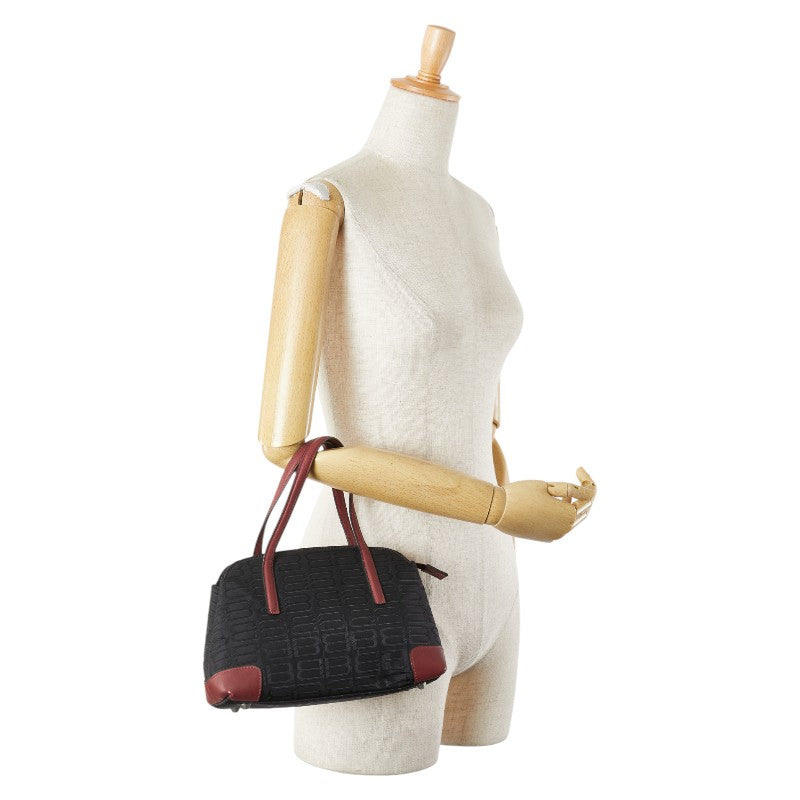バレンシアガ ミニハンドバッグ ブラック レッド ナイロン レザー レディース BALENCIAGA 【中古】