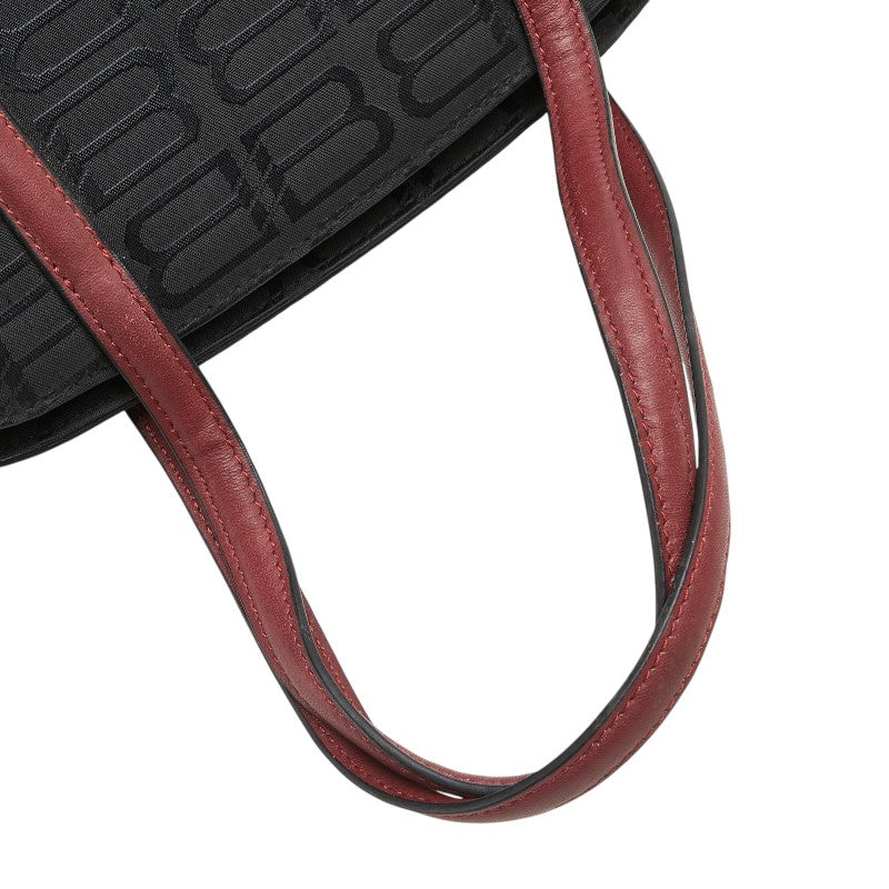 バレンシアガ ミニハンドバッグ ブラック レッド ナイロン レザー レディース BALENCIAGA 【中古】