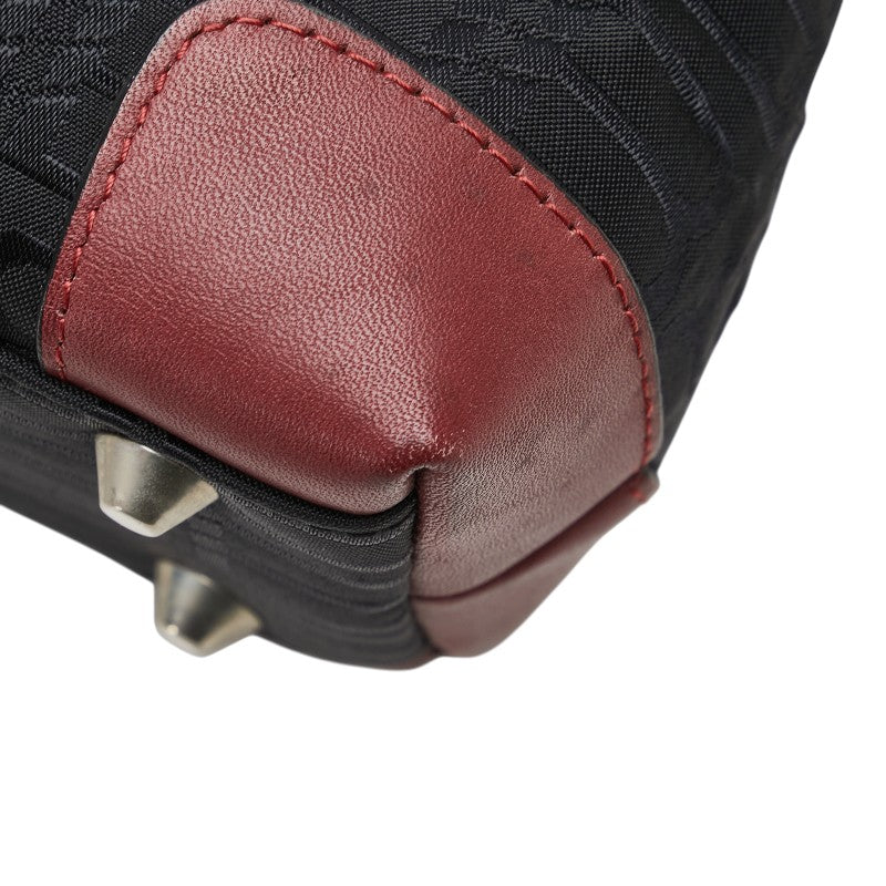 バレンシアガ ミニハンドバッグ ブラック レッド ナイロン レザー レディース BALENCIAGA 【中古】