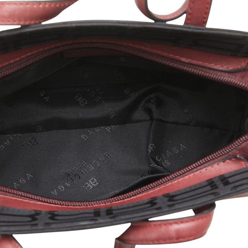 バレンシアガ ミニハンドバッグ ブラック レッド ナイロン レザー レディース BALENCIAGA 【中古】