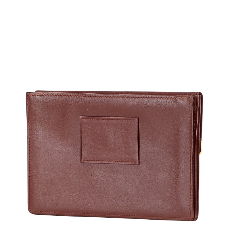 カルティエ マストライン 長財布 ワインレッド ボルドー レザー レディース CARTIER 【中古】