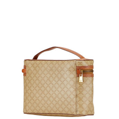 セリーヌ マカダム バニティバッグ ベージュ ブラウン PVC レザー レディース CELINE 【中古】