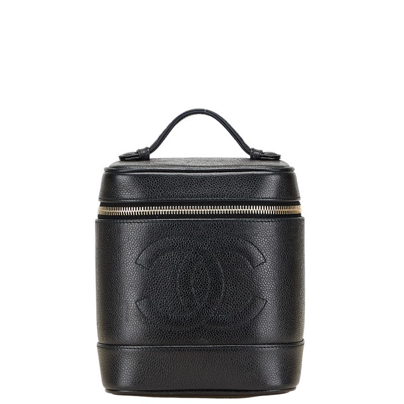 シャネル ココマーク バニティバッグ ハンドバッグ ブラック キャビアスキン レディース CHANEL 【中古】