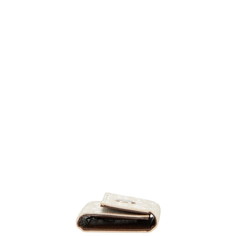 ブルガリ ロゴマニア 6連 キーケース ベージュ ホワイト キャンバス レザー レディース BVLGARI 【中古】