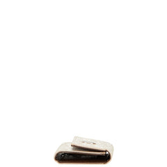 ブルガリ ロゴマニア 6連 キーケース ベージュ ホワイト キャンバス レザー レディース BVLGARI 【中古】