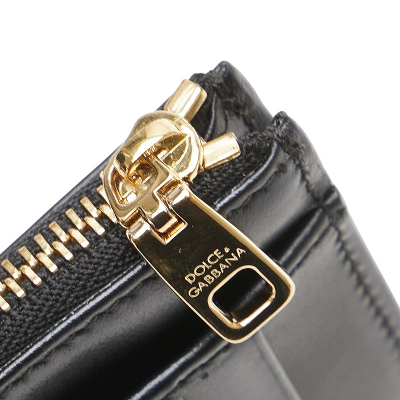 ドルチェアンドガッバーナ DGロゴ カードケース フラグメントケース ブラック カーフレザー レディース DOLCE&GABBANA 【中古】
