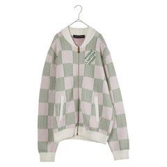 ルイ ヴィトン ダミエ ジャカード コットンジップ ブルゾン アウター サイズ:L 1AFPZ5 ピンク グリーン コットン メンズ LOUIS VUITTON 【中古】