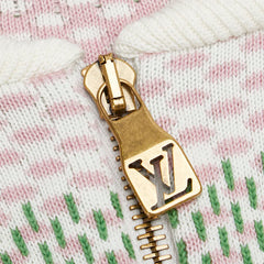 ルイ ヴィトン ダミエ ジャカード コットンジップ ブルゾン アウター サイズ:L 1AFPZ5 ピンク グリーン コットン メンズ LOUIS VUITTON 【中古】