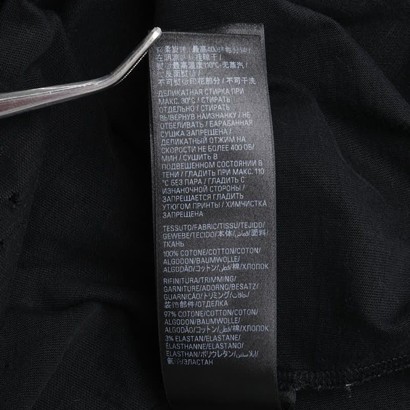 バレンシアガ 23SS ヘビーメタルロゴ ダメージ加工 ロングスリーブ 長袖Ｔシャツ サイズ:1 ブラック コットン メンズ BALENCIAGA 【中古】