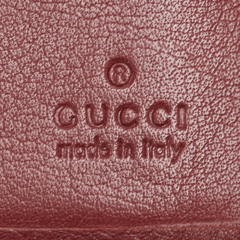 グッチ ディアマンテ インターロッキング 長財布 204836 ベージュ レッド キャンバス レザー レディース GUCCI 【中古】