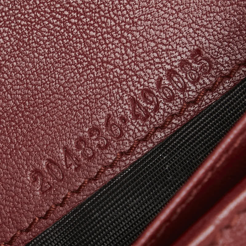 グッチ ディアマンテ インターロッキング 長財布 204836 ベージュ レッド キャンバス レザー レディース GUCCI 【中古】